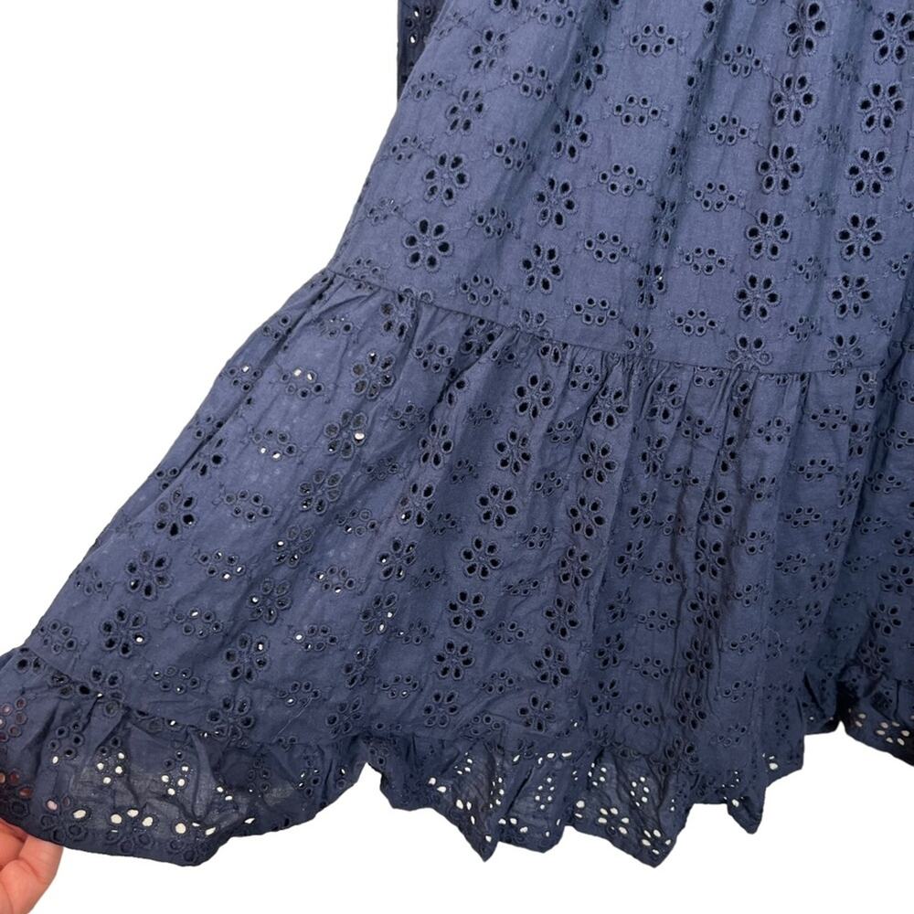 LOST + WANDER Sunday Funday Eyelet Detail Long Sleeve Cotton Minidress M NWT - Picture 8 of 14